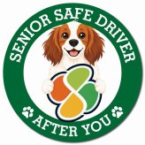 カーサイン 高齢者マーク SENIOR SAFE DRIVER コーイケルホーンディエ マグネット 強力 直径13cm 肉球 日本製 車 ステッカー