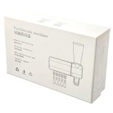UV紫外線　歯ブラシ除菌器　USB給電式　歯ブラシホルダー　5本収納　ソーラーパネル補助　磁気センサー自動除菌開始　壁掛け式　強力テープ付　歯ブラシスタンド　電動歯ブラシ対応　歯磨き粉ホルダー付
