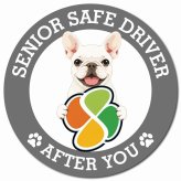 カーサイン 高齢者マーク SENIOR SAFE DRIVER フレンチブルドッグ マグネット 強力 直径13cm 肉球 日本製 車 ステッカー