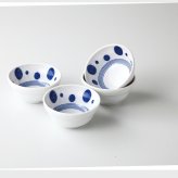 ダルマ小鉢4客水玉　磁器 磁器 美濃焼 やきものの里から、暮らしを贈ります。　ギフト 食器 セット テーブルウェア