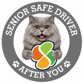 カーサイン 高齢者マーク SENIOR SAFE DRIVER ブリティッシュロングヘア マグネット 強力 直径13cm 肉球 日本製 車 ステッカー
