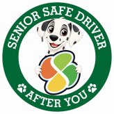 カーサイン 高齢者マーク SENIOR SAFE DRIVER ダルメシアン ステッカー シール 直径13cm 肉球 日本製 車