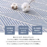 インド綿ラグ ク 約63×170cm ふっくら 厚手 防音 ボンディング マット インド綿100%のふっくら厚手ラグ 滑り止め ウレタン インテリア 敷物 ウレタンフォーム クッション性 吸湿 ホワイト ネイビー