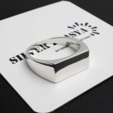 シルバー925 印台リング 細め シグネットリング シルバーリング スタンプリング 細身 シンプル メタル メンズ 男性 金属アレルギー対応 指輪