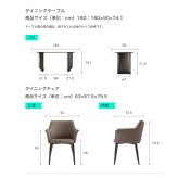 ダイニング家具 ダイニングテーブル＆チェア-ブラウン- 7点セット 180cm