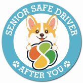カーサイン 高齢者マーク SENIOR SAFE DRIVER コーギー マグネット 強力 直径13cm 肉球 日本製 車 ステッカー