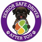 カーサイン 高齢者マーク SENIOR SAFE DRIVER ベルジアングリフォン マグネット 強力 直径13cm 肉球 日本製 車 ステッカー
