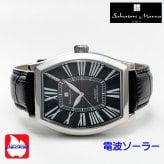 【送料無料】（お取り寄せ）腕時計メンズ 【Salvatore Marra】サルバトーレマーラ 電波ソーラー腕時計 ダイヤモンド配置 ローマインデックス 革ベルト SM26101-SSBK ブランド 人気 シンプル 高級感 エレガント ウォッチ カジュアル フォーマル 誕生日 [SM26101-SSBK]