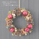 大人かわいいシックな秋リース 25cm リース 秋 りんご 手作りキット 秋リース シック 玄関 造花 記念品 誕生日