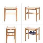 ダイニング家具 スツール 収納 木製 チーク 無垢材 ペーパーコード 和モダン モダン おしゃれ バリ家具 リビング 玄関 ダイニングチェア 椅子 ジャパンディ ベンチ ナチュラル ラタンチェア シンプル アジアン