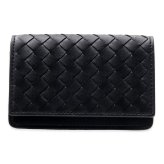 ボッテガヴェネタ 名刺入れ イントレチャート メンズ レディース カードケース BOTTEGA VENETA ブラック 黒 本革 ラムレザー 羊革 ビジネス 名刺ケース カードホルダー 174646 V3UN1 1275