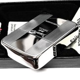 ZIPPO ライター 1941復刻 プレミアムシャイン シルバー 鏡面仕上げ ジッポ ロゴ 両面加工 ストライプ 彫刻 かっこいい 丸角 高級 銀 メンズ おしゃれ ギフト プレゼント