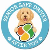カーサイン 高齢者マーク SENIOR SAFE DRIVER ラブラドゥードル マグネット 強力 直径13cm 肉球 日本製 車 ステッカー