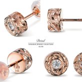 ハワイアンジュエリー ピアス ピンクゴールド K14 ピアス スタッドピアス ダイヤモンド 0.05ct カラット 一粒ダイヤ 片耳(1個)購入可 14K シリコンキャッチ シンプル 20G ゲージ BY THE SEA バイザシー 彼女 妻 女性 レディース プレゼント ハロウィン 【品番：GE105R】