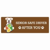 カーサイン 高齢者マーク SENIOR SAFE DRIVER ドゴアルヘンティーノ ステッカー シール 長方形 15x5cm 肉球 日本製 車