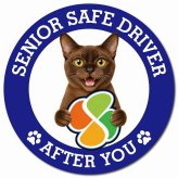 カーサイン 高齢者マーク SENIOR SAFE DRIVER バーミーズ マグネット 強力 直径13cm 肉球 日本製 車 ステッカー