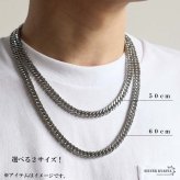 ステンレス ダブル喜平ネックレス 厚みあり チェーンネックレス メンズネックレス 4面カット 幅12mm 50cm 60cm シルバー 中折れ式 重厚感 定番 人気 存在感 男性 金属アレルギー対応