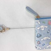 サンリオ シナモロール リール付き キーケース パスポーチ 定期入れ ICカードケース マルチポーチ コインケース キャラクター グッズ 鍵収納 通勤 通学 サンリオ正規ライセンス品