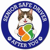 カーサイン 高齢者マーク SENIOR SAFE DRIVER キジ白 マグネット 強力 直径13cm 肉球 日本製 車 ステッカー