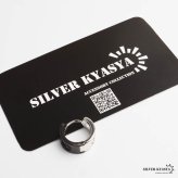 シルバー925 唐草ピアス アラベスク フープピアス 太め シルバーピアス ブラック かっこいい 精巧 浮き彫り ツートン バイカラー コンビ 大きめ 片耳 メンズ 男性 金属アレルギー対応 イヤリング