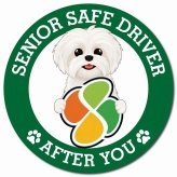 カーサイン 高齢者マーク SENIOR SAFE DRIVER マルシーズー マグネット 強力 直径13cm 肉球 日本製 車 ステッカー