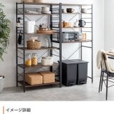 食器棚 ゴミ箱収納付き レンジ台 ゴミ箱上ラック レンジボード レンジラック キッチンラック キッチンボード トースターラック ゴミ箱ラック 炊飯器ラック 北欧 80cm幅 シンプル モダン おしゃれ ナチュラル キッチン収納棚 ごみ箱 収納ラック：