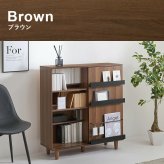 本棚 スライド扉 大容量 幅90cm 奥行37cm 高さ101.5cm ブックシェルフ ディスプレイラック マガジンラック コミックラック 漫画 文庫本 雑誌 収納棚 前後分割 可動棚16枚 木製 おしゃれ 北欧 ナチュラル ブラウン リビング 子供部屋 新生活