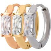 ピアス フープ フープピアス キュービックジルコニア レディース メンズ 片耳用 両耳用 金属アレルギー対応 サージカル ステンレス
