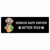 カーサイン 高齢者マーク SENIOR SAFE DRIVER ワイマラナー ステッカー シール 長方形 15x5cm 肉球 日本製 車