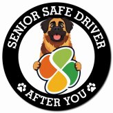 カーサイン 高齢者マーク SENIOR SAFE DRIVER レオンベルガー マグネット 強力 直径13cm 肉球 日本製 車 ステッカー