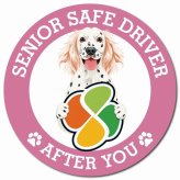 カーサイン 高齢者マーク SENIOR SAFE DRIVER イングリッシュセター マグネット 強力 直径13cm 肉球 日本製 車 ステッカー