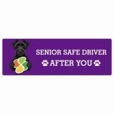 カーサイン 高齢者マーク SENIOR SAFE DRIVER ジャイアントシュナウザー ステッカー シール 長方形 20x6.7cm 肉球 日本製 車
