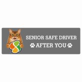 カーサイン 高齢者マーク SENIOR SAFE DRIVER ソマリ ステッカー シール 長方形 15x5cm 肉球 日本製 車
