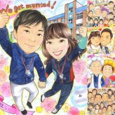 結婚記念日の記念に、特別な一枚になる似顔絵をお届けします。 結婚祝い プレゼント 似顔絵 名入れ ギフト 贈り物 手描き 結婚記念日 ウェルカムボード 記念 挙式 お祝い 家族 同僚 友人 友達 カップル 名入れ 修正無料 下書き確認 かわいい 実績多数 親孝行 そっくり 宝物 一生もの 結婚式 ウェディング ウェディングギフト 披露宴 贈答品 大人数 クリスマス 長寿祝い オーダーメイド