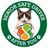 カーサイン 高齢者マーク SENIOR SAFE DRIVER スノーシュー ステッカー シール 直径13cm 肉球 日本製 車