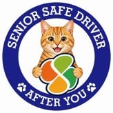 カーサイン 高齢者マーク SENIOR SAFE DRIVER 茶トラ ステッカー シール 直径13cm 肉球 日本製 車