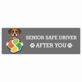 カーサイン 高齢者マーク SENIOR SAFE DRIVER ボクサー ステッカー シール 長方形 15x5cm 肉球 日本製 車