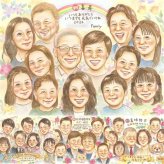 喜寿の記念に、記念に残る似顔絵を作りませんか。相談しながら作れる、あたたかな似顔絵ギフトです。 喜寿 似顔絵 ギフト プレゼント 手描き 名入れ 贈り物 喜寿 古希 長寿 記念 大人数 祖父母 おじいちゃん おばあちゃん 修正無料 下書き確認 名入れ 親孝行 かわいい そっくり 喜ばれる 77歳 長寿祝い 一生もの 喜寿 サプライズ バレンタインデー 色紙 家族 カラフル 結婚祝い お祝いの品