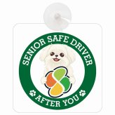 カーサイン 高齢者マーク SENIOR SAFE DRIVER マルペキ 車内用 吸盤タイプ 収れん火災防止タイプ 肉球 日本製 車 ステッカー