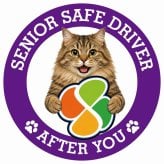 カーサイン 高齢者マーク SENIOR SAFE DRIVER サイベリアン ステッカー シール 直径13cm 肉球 日本製 車