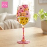 Lolita ワイングラス Best Sister Ever 22.9cm 最高の姉/妹 | かわいい おしゃれ ポップ モダン デザイン食器 アート ロリータ･ヤンシー 正規輸入品