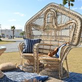 チェア 椅子 ラタン ピーコック 2P Ohana D1002ND 2人掛け 家具 インテリア イス エマニエル パーソナル 籐 アジアン ナチュラル 軽い 自然 天然素材 デザイン クッション ラタンワールド