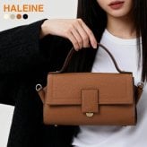 ハンドバッグ レディース かぶせ 牛革 本革 シボ ショルダーベルト 2way B6 横向き 上品 通勤 フォーマル オケージョン 小さめ きれいめ 斜めがけ 肩掛け バッグ HALEINE アレンヌ セレモニー 入学式 卒業式 結婚式 お呼ばれ 4F 4FB (07000404r)