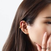 ステンレス メタルイヤーカフ 甲丸イヤーカフ シンプル ぷっくり つやつや 小ぶり ゴールド 18KGP 2サイズ 片耳1点 可愛い プチプラ 耳の穴不要 痛くない レディース 女性 金属アレルギー対応フェイクピアス ノンホール イヤリング