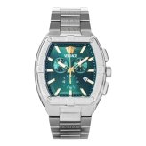 ヴェルサーチェ 腕時計 メンズ グリーン シルバー ゴールド 44mm VERSACE SPORTY TONNEAU GRECA クロノグラフ スイス製 メンズ腕時計 高級 ブランド おしゃれ プレゼント ギフト 卒業 入学 お祝い
