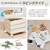 360回転ワゴン 4段 RELS0336 キャスター付きワゴン リビング収納 韓国スタイル ポップ 角型 プラスチック キッチンワゴン トロリー ワゴンラック幅49.5cm 奥行39.5cm 高さ60cm 新生活