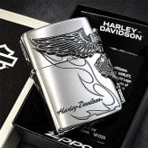 ZIPPO ハーレー ダビッドソン ジッポライター シルバー燻し 大型3面メタル 彫刻 かっこいい 日本限定モデル おしゃれ ウィング メンズ ギフト プレゼント
