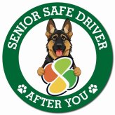 カーサイン 高齢者マーク SENIOR SAFE DRIVER シェパード マグネット 強力 直径13cm 肉球 日本製 車 ステッカー