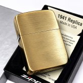ZIPPO ライター 1941復刻 レプリカ ジッポ アンティークブラス 古美仕上げ ゴールド シンプル スタンダード 丸角 かっこいい おしゃれ ギフト メンズ