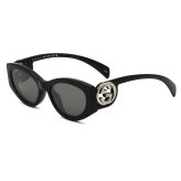 グッチ GUCCI サングラス グローバルフィット アイウェア UVカット フォックス キャットアイ GG1691S-001 メンズ レディース ユニセックス ブラック+グレー 国内正規品